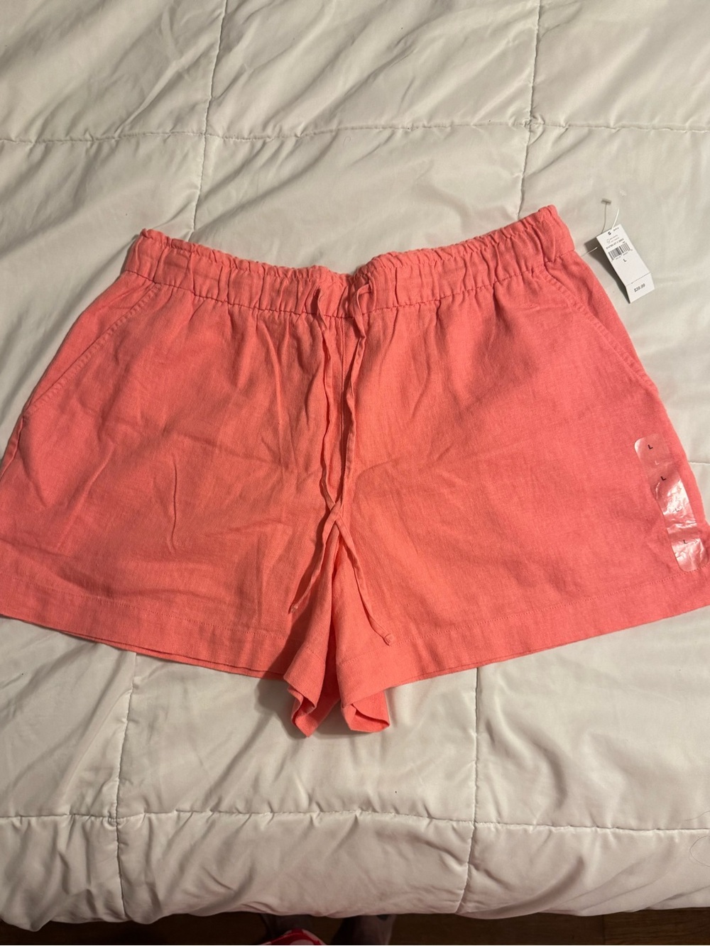 GAP Coral Drawstring Linen-Blend Women's Athletic Shorts